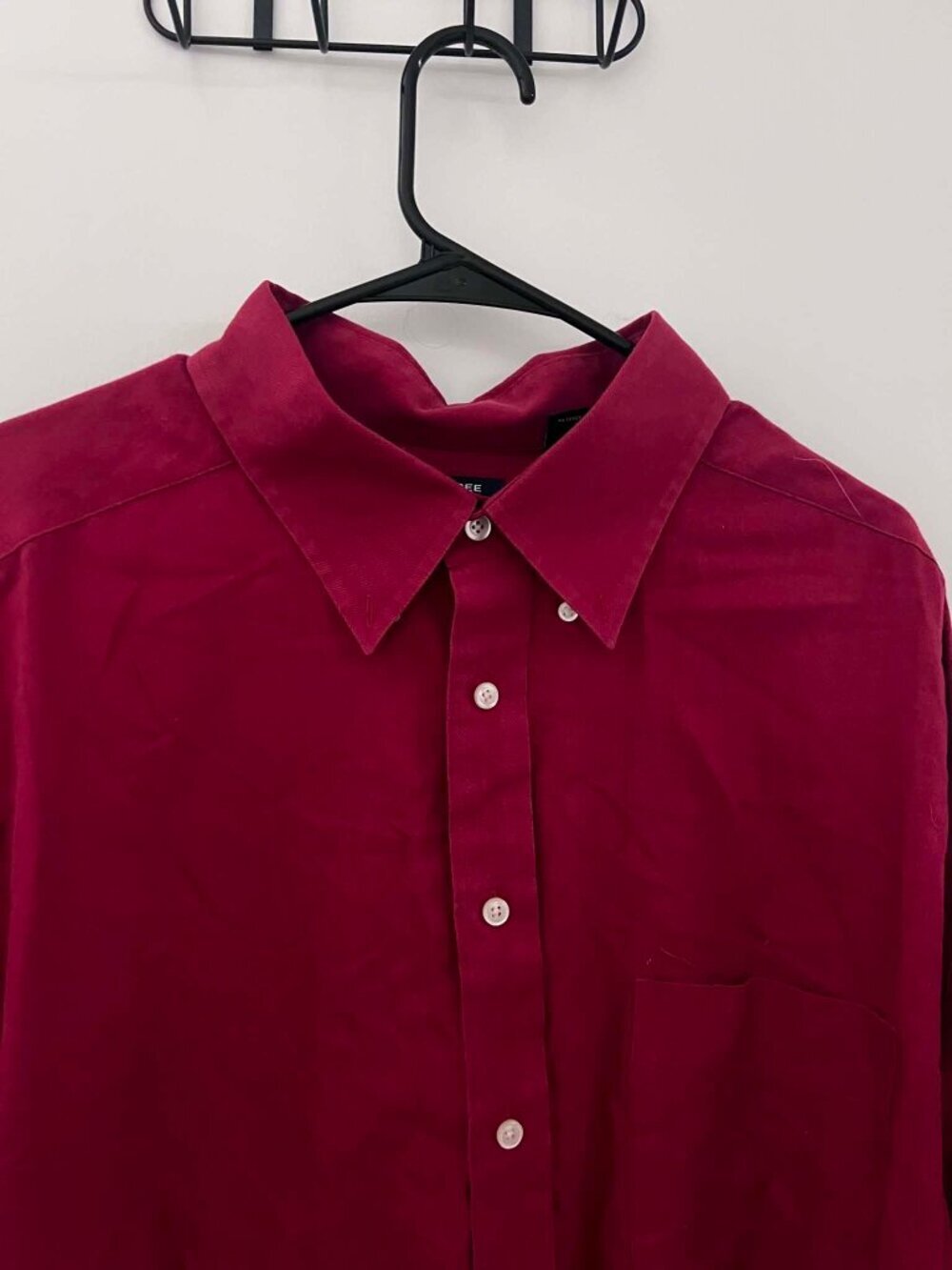 Roundtree & Yorke Classics Men’s Red Long Sleeve Dress Shirt 3XT Big & Tall - Picture 2 of 5